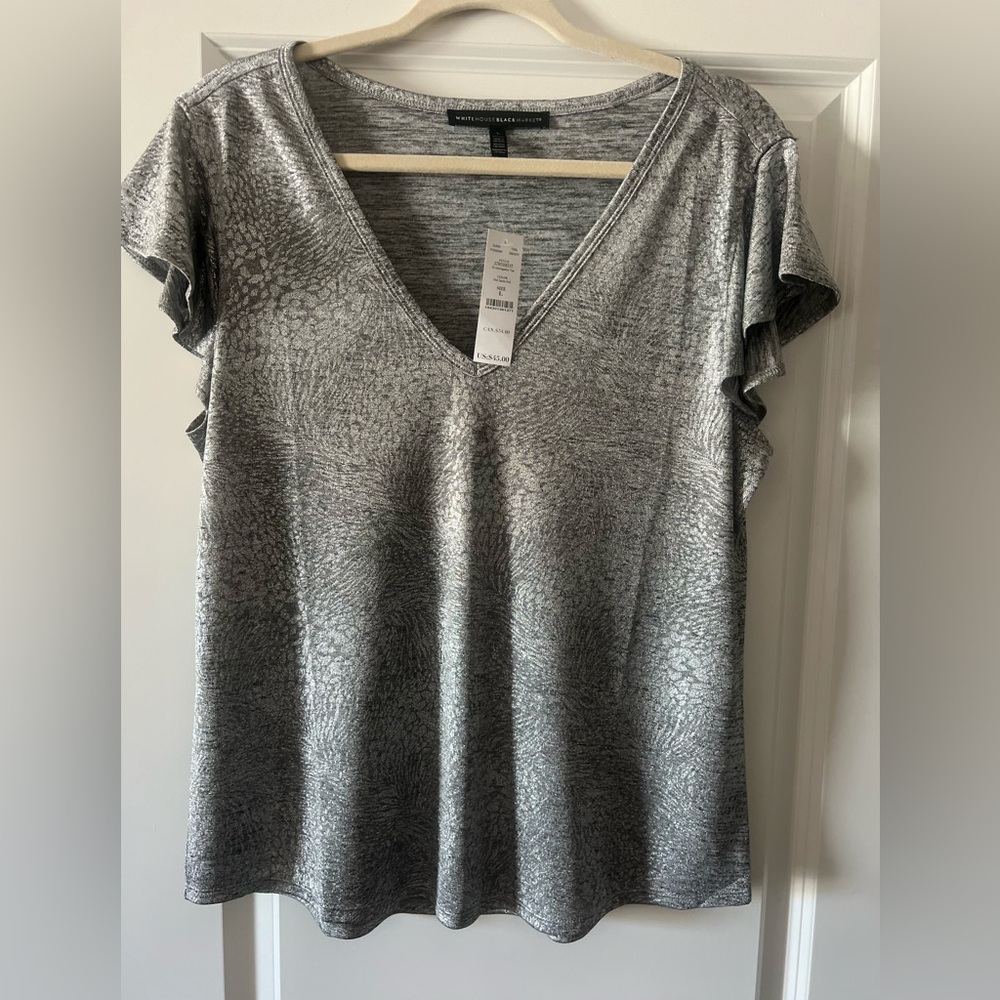 White House Black Market Glamgetter Tee in Hot Spots Foil
